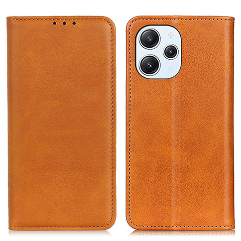 Custodia Portafoglio In Pelle Cover con Supporto A02D per Xiaomi Redmi 12 4G Marrone Chiaro