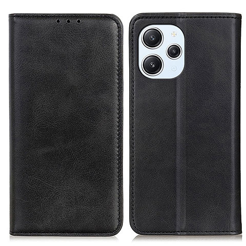 Custodia Portafoglio In Pelle Cover con Supporto A02D per Xiaomi Redmi 12 4G Nero