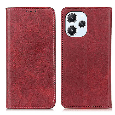 Custodia Portafoglio In Pelle Cover con Supporto A02D per Xiaomi Redmi 12 4G Rosso