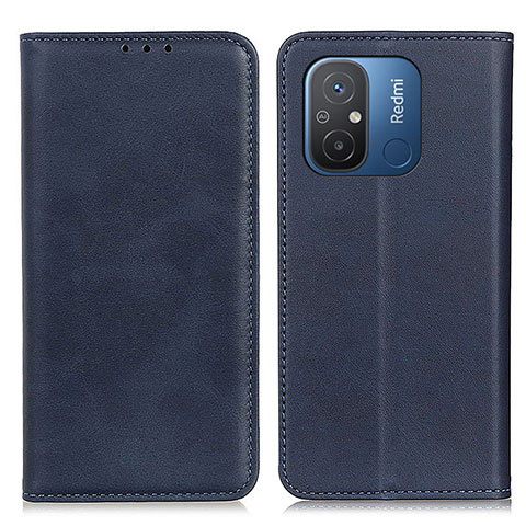 Custodia Portafoglio In Pelle Cover con Supporto A02D per Xiaomi Redmi 12C 4G Blu