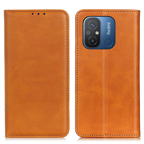 Custodia Portafoglio In Pelle Cover con Supporto A02D per Xiaomi Redmi 12C 4G Marrone Chiaro