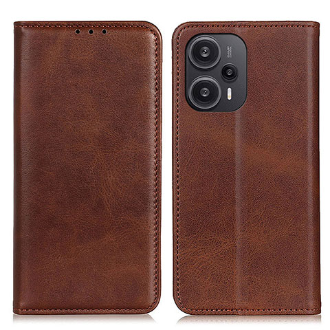 Custodia Portafoglio In Pelle Cover con Supporto A02D per Xiaomi Redmi Note 12 Turbo 5G Marrone