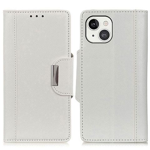 Custodia Portafoglio In Pelle Cover con Supporto A03 per Apple iPhone 13 Bianco