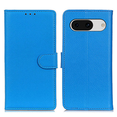 Custodia Portafoglio In Pelle Cover con Supporto A03D per Google Pixel 8a 5G Cielo Blu