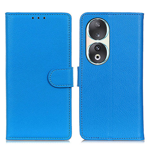 Custodia Portafoglio In Pelle Cover con Supporto A03D per Huawei Honor 90 5G Cielo Blu