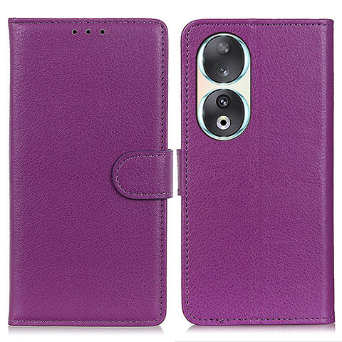 Custodia Portafoglio In Pelle Cover con Supporto A03D per Huawei Honor 90 5G Viola