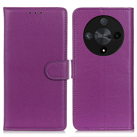 Custodia Portafoglio In Pelle Cover con Supporto A03D per Huawei Honor X9b 5G Viola