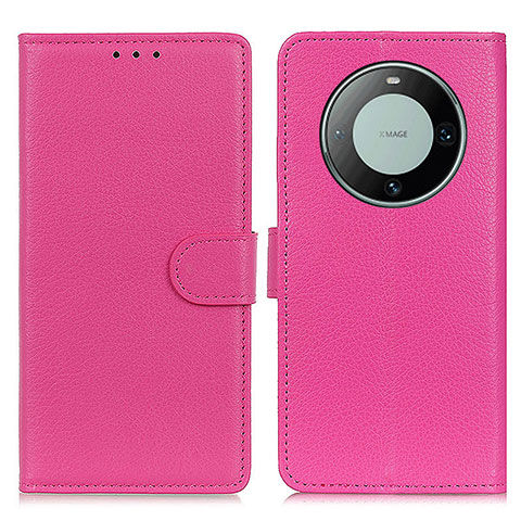 Custodia Portafoglio In Pelle Cover con Supporto A03D per Huawei Mate 60 Rosa Caldo