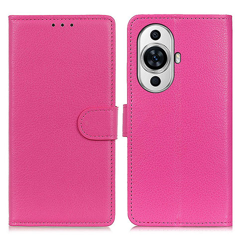 Custodia Portafoglio In Pelle Cover con Supporto A03D per Huawei Nova 11 Rosa Caldo