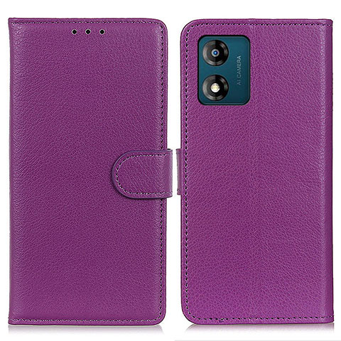 Custodia Portafoglio In Pelle Cover con Supporto A03D per Motorola Moto E13 Viola