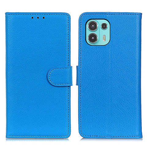 Custodia Portafoglio In Pelle Cover con Supporto A03D per Motorola Moto Edge 20 Lite 5G Cielo Blu