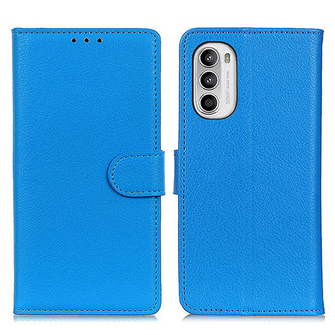 Custodia Portafoglio In Pelle Cover con Supporto A03D per Motorola Moto Edge (2022) 5G Cielo Blu