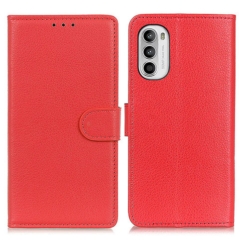 Custodia Portafoglio In Pelle Cover con Supporto A03D per Motorola Moto Edge (2022) 5G Rosso