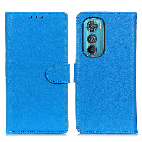 Custodia Portafoglio In Pelle Cover con Supporto A03D per Motorola Moto Edge 30 5G Cielo Blu