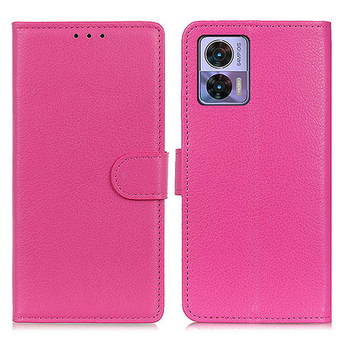 Custodia Portafoglio In Pelle Cover con Supporto A03D per Motorola Moto Edge 30 Lite 5G Rosa Caldo