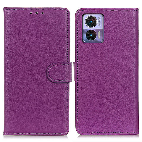 Custodia Portafoglio In Pelle Cover con Supporto A03D per Motorola Moto Edge 30 Neo 5G Viola