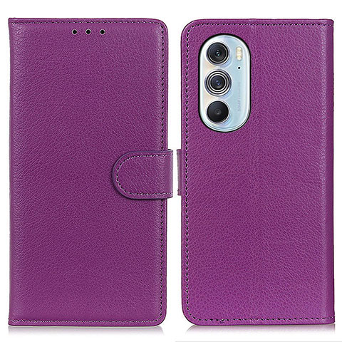 Custodia Portafoglio In Pelle Cover con Supporto A03D per Motorola Moto Edge 30 Pro 5G Viola