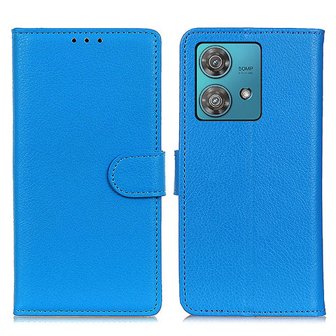 Custodia Portafoglio In Pelle Cover con Supporto A03D per Motorola Moto Edge 40 Neo 5G Cielo Blu