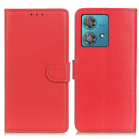 Custodia Portafoglio In Pelle Cover con Supporto A03D per Motorola Moto Edge 40 Neo 5G Rosso