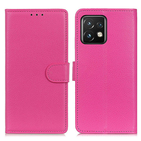 Custodia Portafoglio In Pelle Cover con Supporto A03D per Motorola Moto Edge Plus (2023) 5G Rosa Caldo