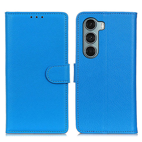 Custodia Portafoglio In Pelle Cover con Supporto A03D per Motorola Moto Edge S30 5G Cielo Blu