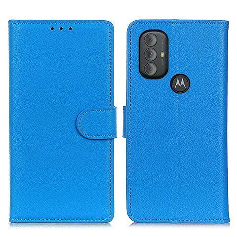 Custodia Portafoglio In Pelle Cover con Supporto A03D per Motorola Moto G Play (2023) Cielo Blu