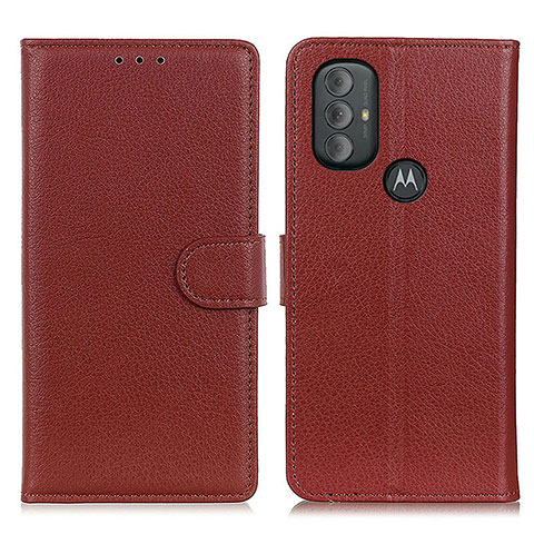 Custodia Portafoglio In Pelle Cover con Supporto A03D per Motorola Moto G Play Gen 2 Marrone