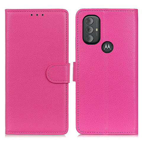 Custodia Portafoglio In Pelle Cover con Supporto A03D per Motorola Moto G Play Gen 2 Rosa Caldo