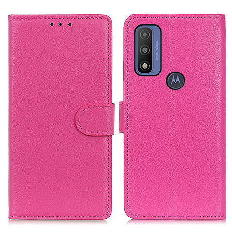 Custodia Portafoglio In Pelle Cover con Supporto A03D per Motorola Moto G Pure Rosa Caldo