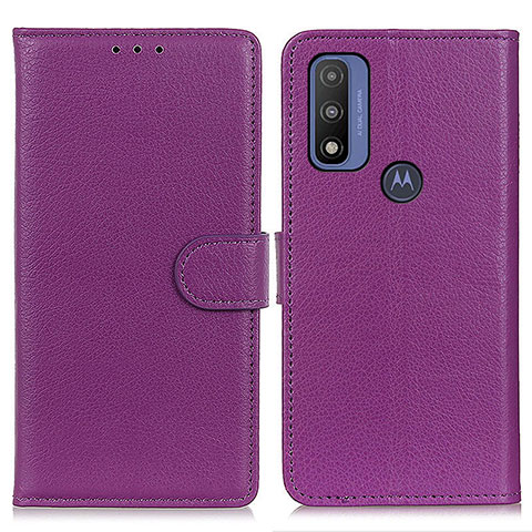 Custodia Portafoglio In Pelle Cover con Supporto A03D per Motorola Moto G Pure Viola