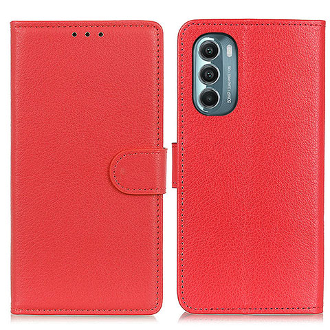 Custodia Portafoglio In Pelle Cover con Supporto A03D per Motorola Moto G Stylus (2022) 4G Rosso