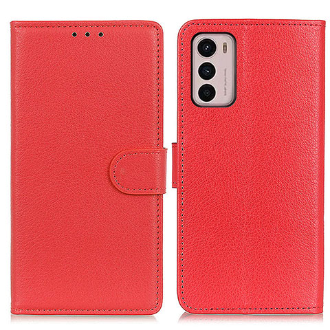 Custodia Portafoglio In Pelle Cover con Supporto A03D per Motorola Moto G42 Rosso