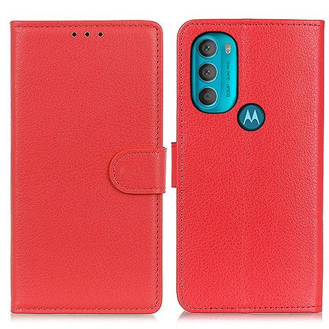 Custodia Portafoglio In Pelle Cover con Supporto A03D per Motorola Moto G71 5G Rosso