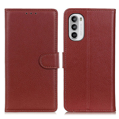 Custodia Portafoglio In Pelle Cover con Supporto A03D per Motorola Moto G71s 5G Marrone