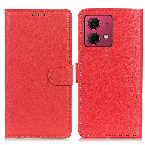 Custodia Portafoglio In Pelle Cover con Supporto A03D per Motorola Moto G84 5G Rosso