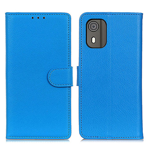 Custodia Portafoglio In Pelle Cover con Supporto A03D per Nokia C02 Cielo Blu