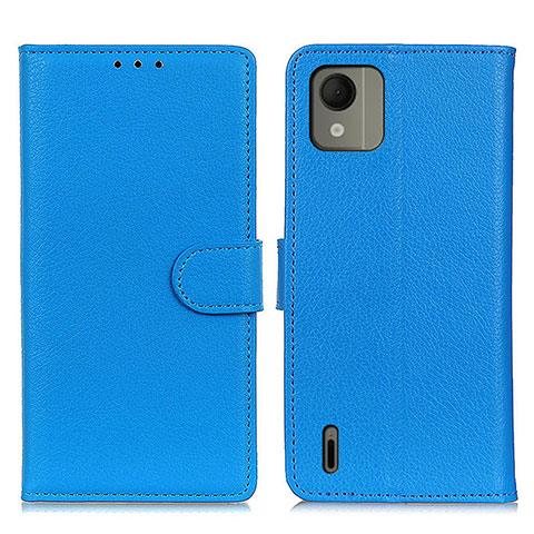 Custodia Portafoglio In Pelle Cover con Supporto A03D per Nokia C110 Cielo Blu