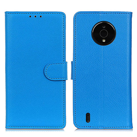 Custodia Portafoglio In Pelle Cover con Supporto A03D per Nokia C200 Cielo Blu