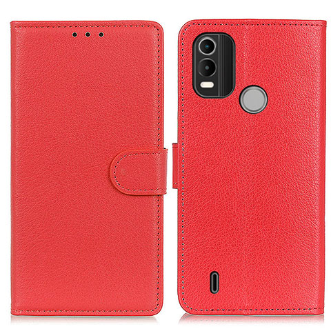 Custodia Portafoglio In Pelle Cover con Supporto A03D per Nokia C21 Plus Rosso