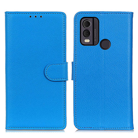 Custodia Portafoglio In Pelle Cover con Supporto A03D per Nokia C22 Cielo Blu