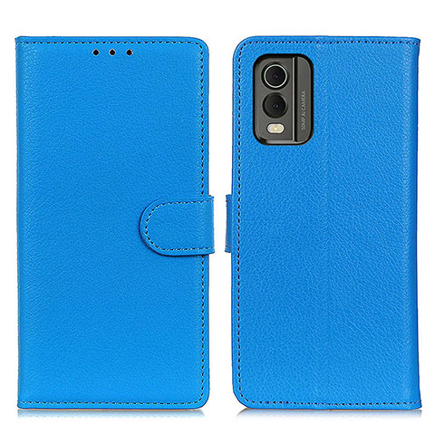 Custodia Portafoglio In Pelle Cover con Supporto A03D per Nokia C32 Cielo Blu