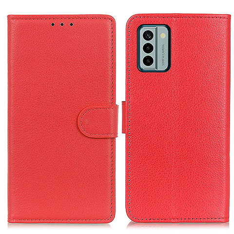 Custodia Portafoglio In Pelle Cover con Supporto A03D per Nokia G22 Rosso