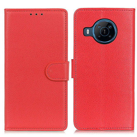 Custodia Portafoglio In Pelle Cover con Supporto A03D per Nokia X100 5G Rosso