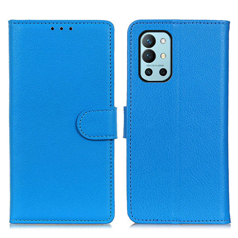 Custodia Portafoglio In Pelle Cover con Supporto A03D per OnePlus 9R 5G Cielo Blu