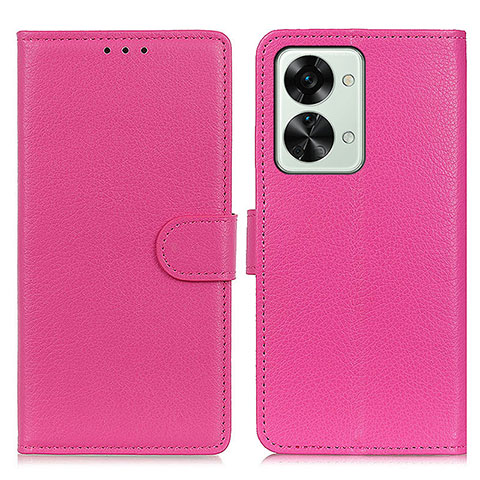 Custodia Portafoglio In Pelle Cover con Supporto A03D per OnePlus Nord 2T 5G Rosa Caldo