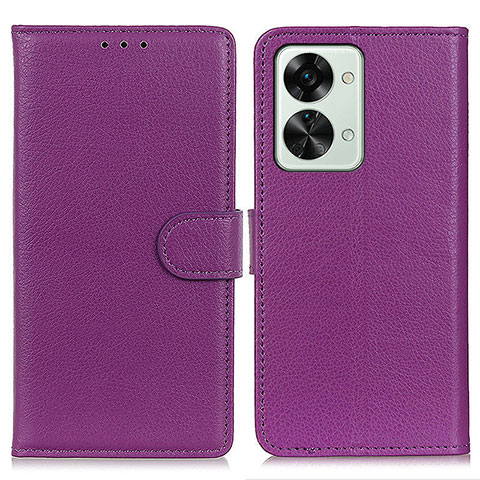 Custodia Portafoglio In Pelle Cover con Supporto A03D per OnePlus Nord 2T 5G Viola