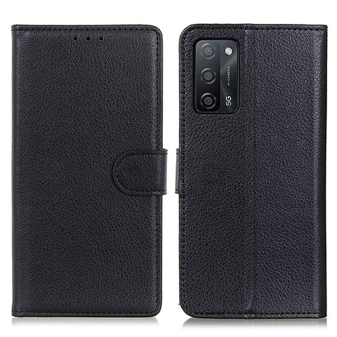 Custodia Portafoglio In Pelle Cover con Supporto A03D per Oppo A55 5G Nero