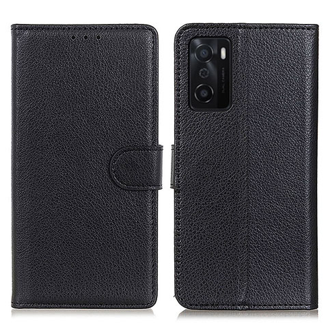 Custodia Portafoglio In Pelle Cover con Supporto A03D per Oppo A55S 5G Nero