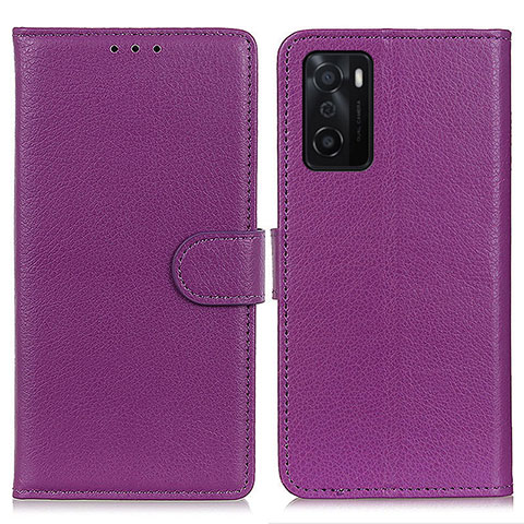 Custodia Portafoglio In Pelle Cover con Supporto A03D per Oppo A55S 5G Viola