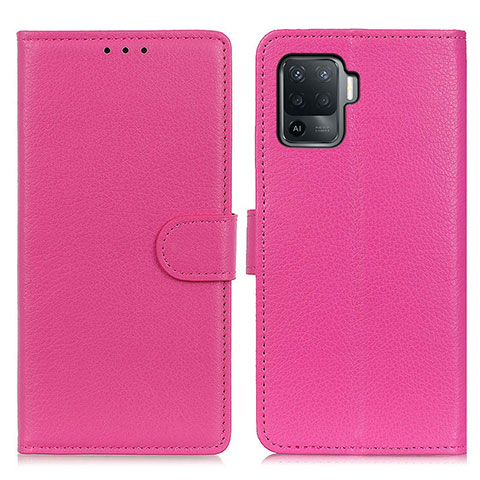 Custodia Portafoglio In Pelle Cover con Supporto A03D per Oppo A94 4G Rosa Caldo